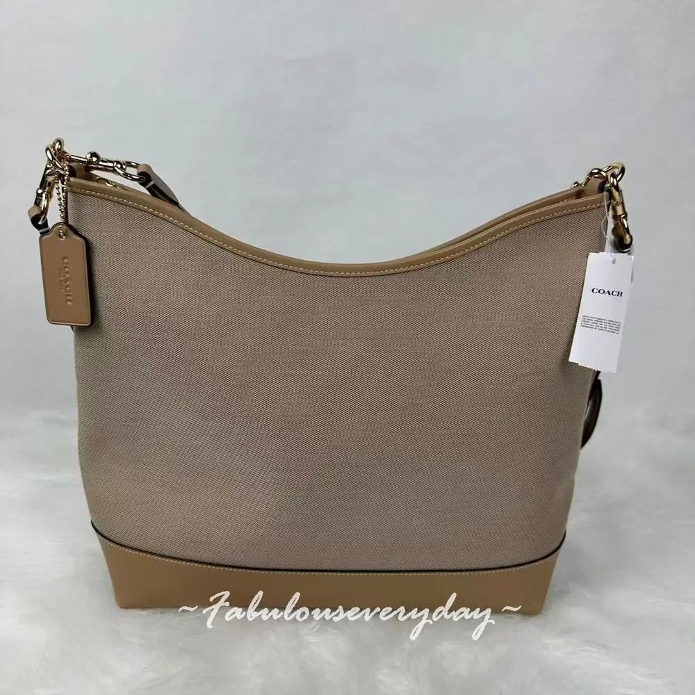 Coach Laurel Large Shoulder Bag With Horse And Carriage CAK92 Dark Natural NWT
